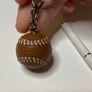 Coach Brown Baseball Keychain and Coach Pen